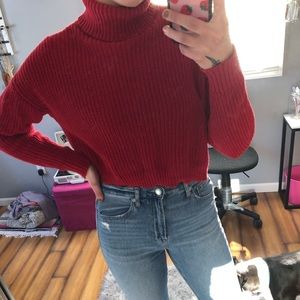 Forever 21 red cropped turtleneck ❤️